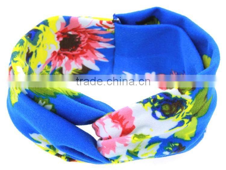 Hot-sales Baby floral Headband Infant Headband Toddler turban Headband cotton kids cross headband wh-1743