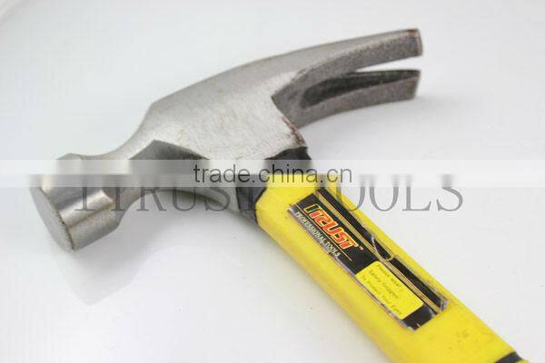 Right angle Claw Hammer With Yellow Plastic Handle HM1012
