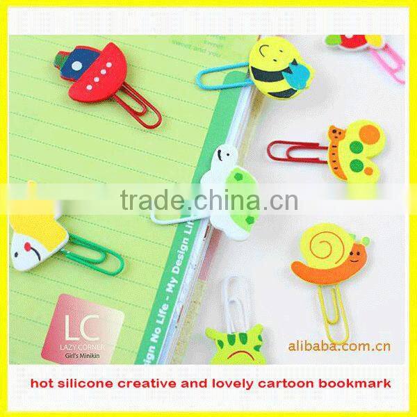 hot new product silicone creative and lovely cartoon bookmarks
