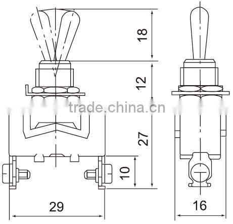 CNTD 2016 New Arrival Oilproof Waterproof Off On On Toggle Switch 12mm