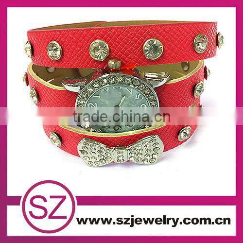 SWH0640 china leather bracelet guangzhou watch wholesale with flower and birds