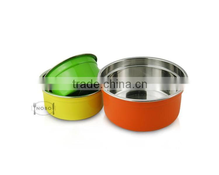 3pcs colorize stainelss steel coating crisper box set with airtight lid
