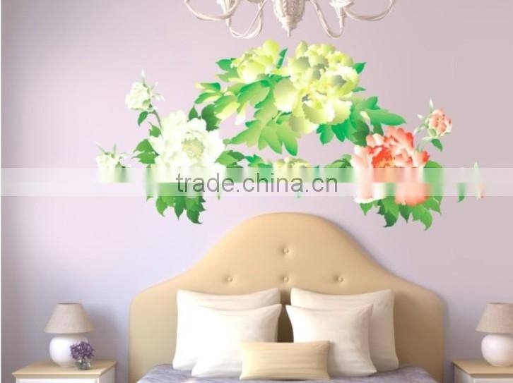 "The Peonies" PVC Wall Stickers, Removable Flower Wall Stickers 1/3