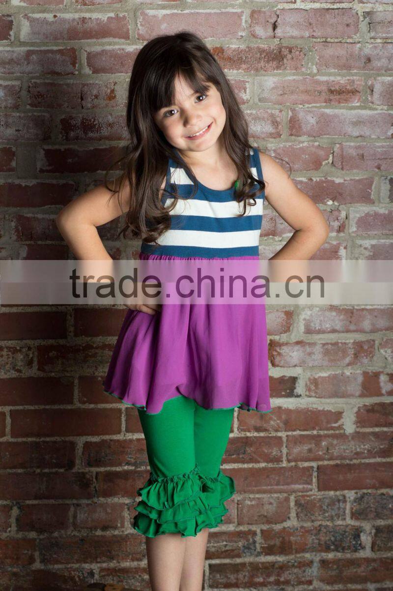 Girls Boutique Outfits Girls' Ruffle Pants Set wholesale clothing pants set for kids