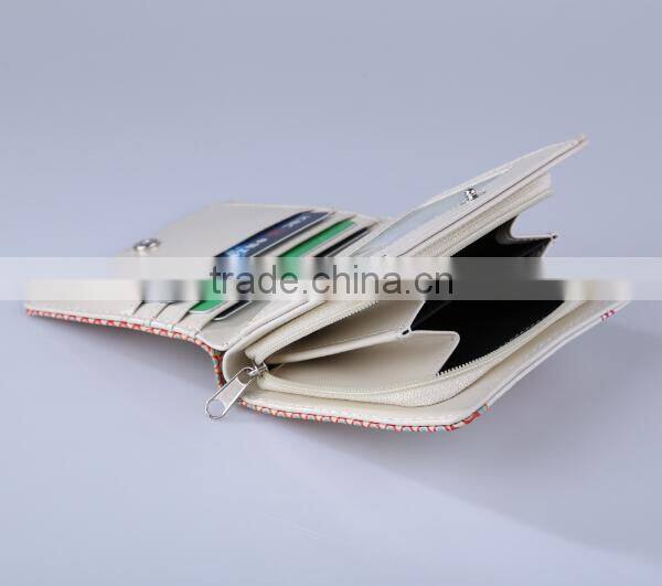 Guangzhou New Design Love Birds Printed PU Wallets and Purses with zipper/Wholesale Fashion Gift