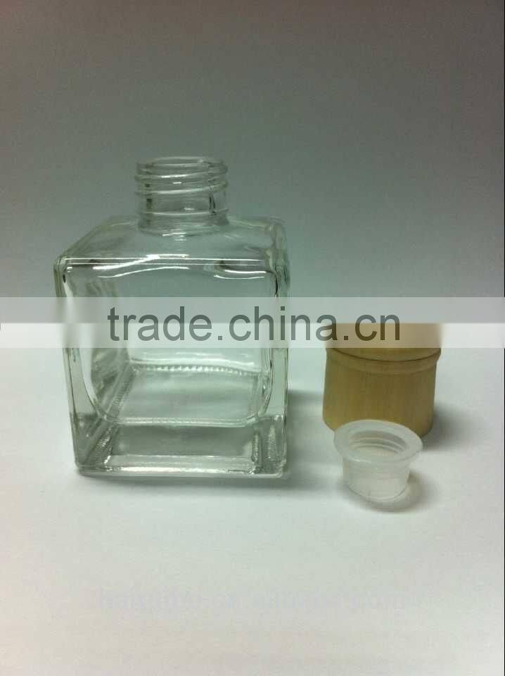 Room diffuser square reed diffuser bottle wholesales with wooden cap and inner plug