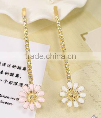 fancy new flower gold plated antique hair bobby pins