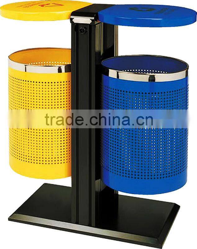 Indoor square ground stand dustbin with ash barrel