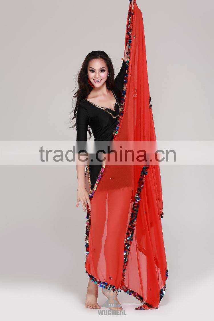 Malaya belly dance veils with sequin for lady dancers (SJ015)