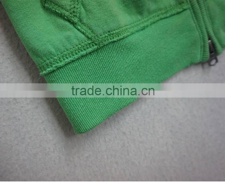 Freshing green girl's longsleeves cheap hooded sweatshirts hoodie wholesale
