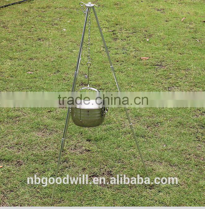 Ultra light outdoor three tripod, portable barbecue, camping tripod Pot Hanger