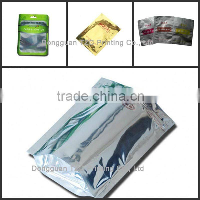 custom printing foil zip lock stand up pouches