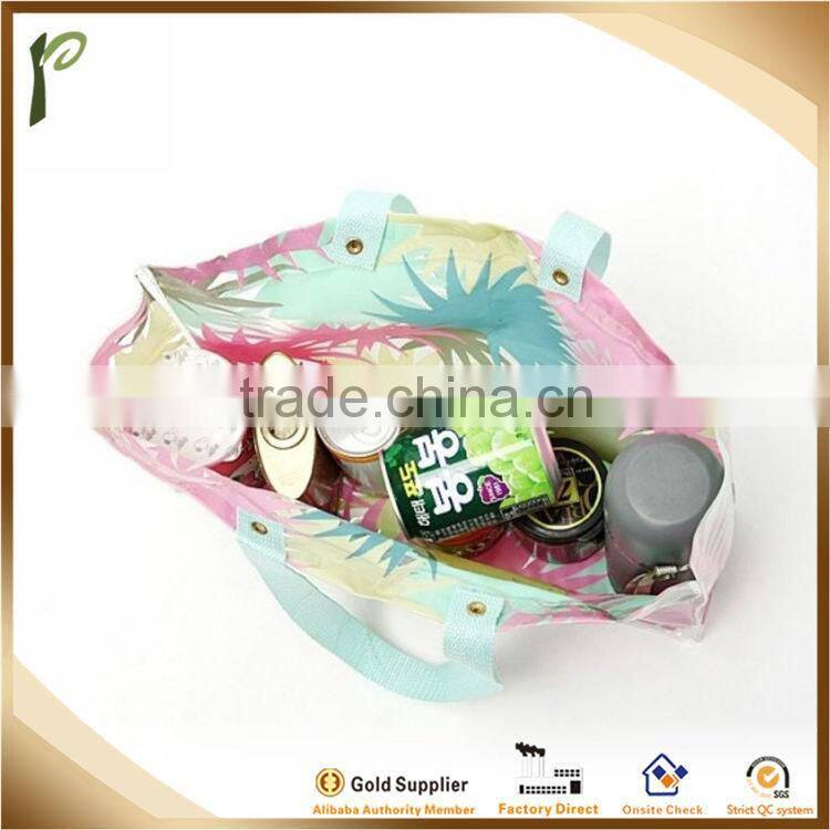 Popwide newest 2014 Beauty Flower Color PVC Shopping Bag