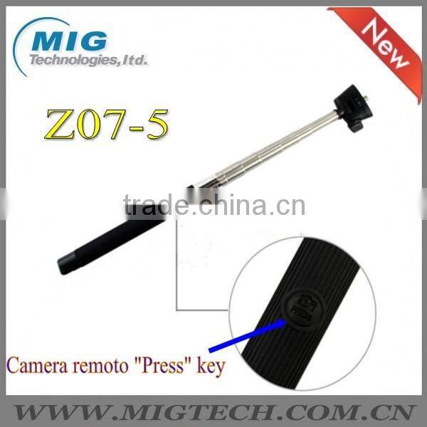 New arrival D09 with mirror monopod selfie stick, monopod with bluetooth shutter button for camera and mobile phone