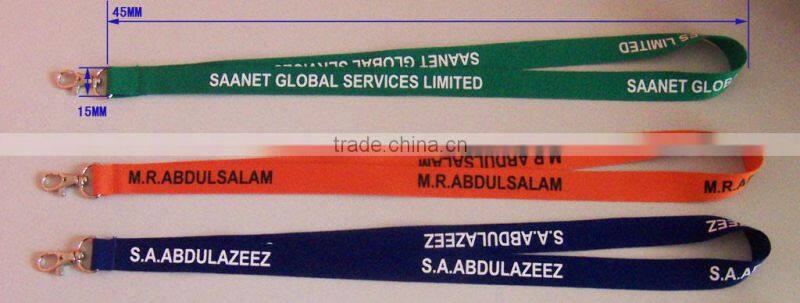 3/4" custom logo silk printing polyester lanyard with metal hook