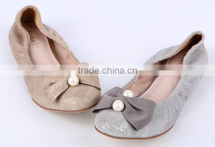 2016 fashion private label glitter suede leather women ballerinas shoes