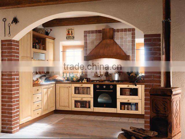 solid wood kitchen cabinet with arc shape design
