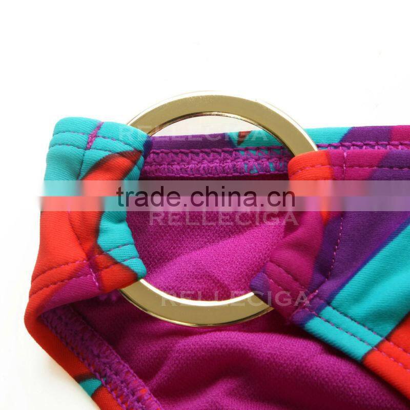 RELLECIGA Bandeau Bikini Series - Multiple Colored Wavy Print Bandeau Top Sexy Girls Swimwear