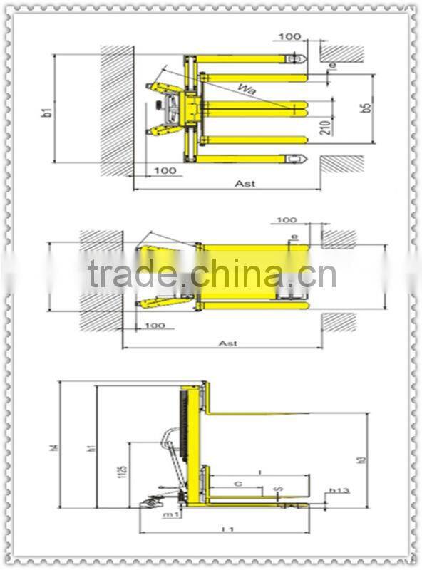 (HERRMAN)Hot Sale Hydraulic Manual Stacker CE
