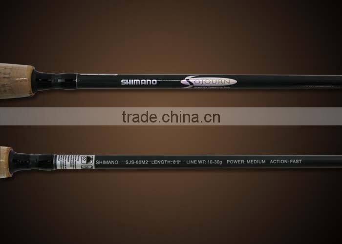 1.98m Carbon Fiber Fishing Poles 2 Sections Solid Carbon Spinning Rod