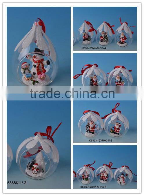 Kinsheng Hot Selling Polyresin Decorative Christmas Tree Glass Bottles