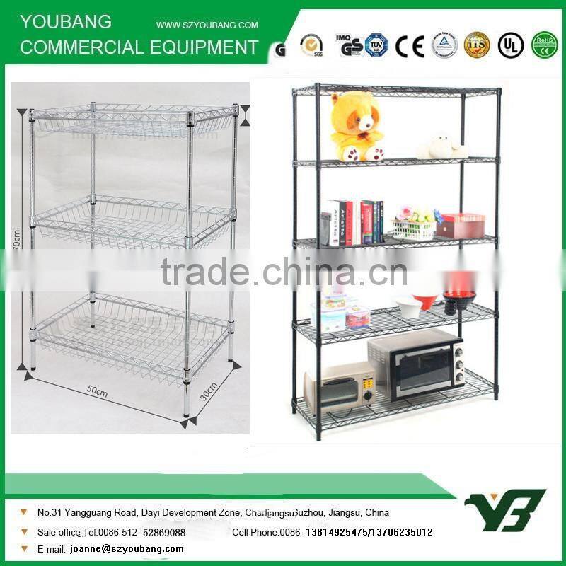 2015 hot sale 4 layer wire storage shelf