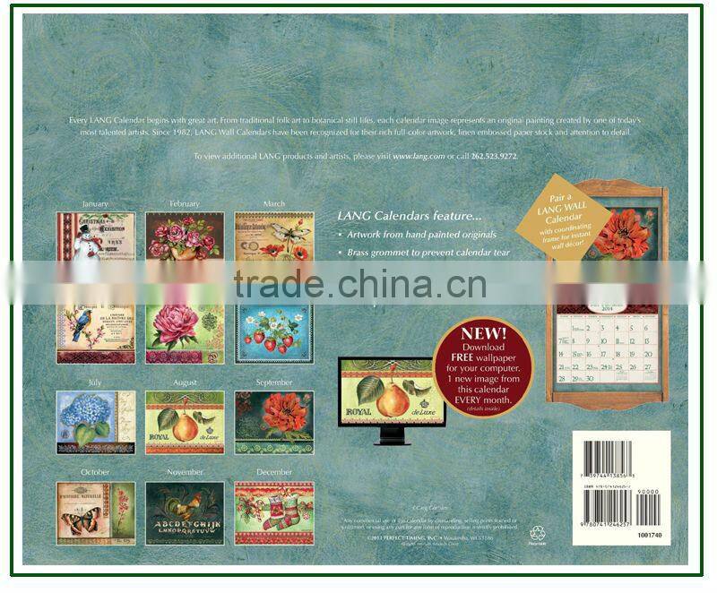 Perfect Timing 2014 Vintage Design Wall Print Calendar