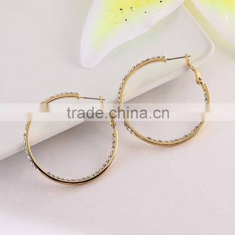 14K gold plated fashion women big hoop earrings