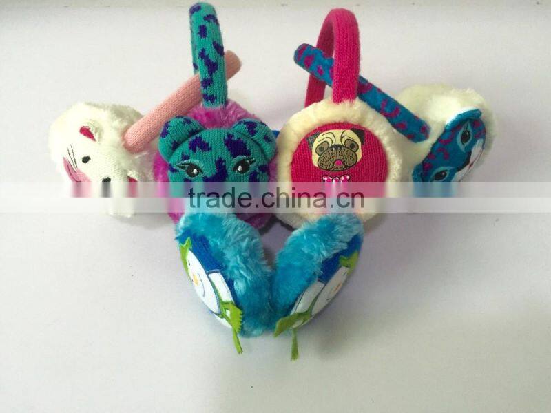 Fox / owl / Rabbit / Leopard Cartoon children knitted plush winter Warm children Telescopic earmuffs 2016 children accessories