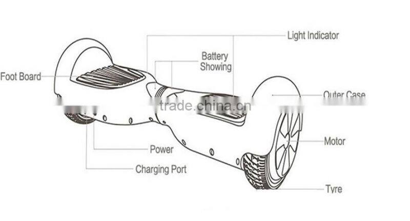 factory lowest price two wheel balance scooter with bluetooth and led light