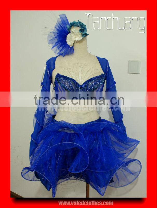 RF remote LED Latin dance costume Sexy,belly dance costume