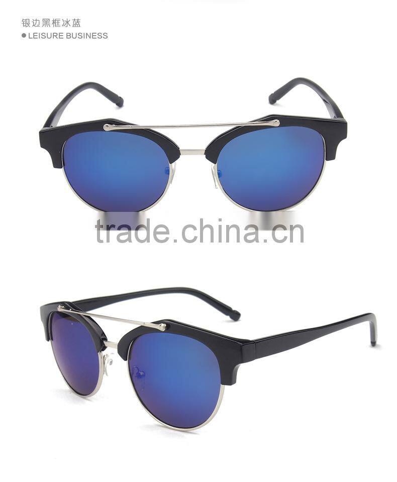 New product Half frame color film sunglasses Retro sunglasses