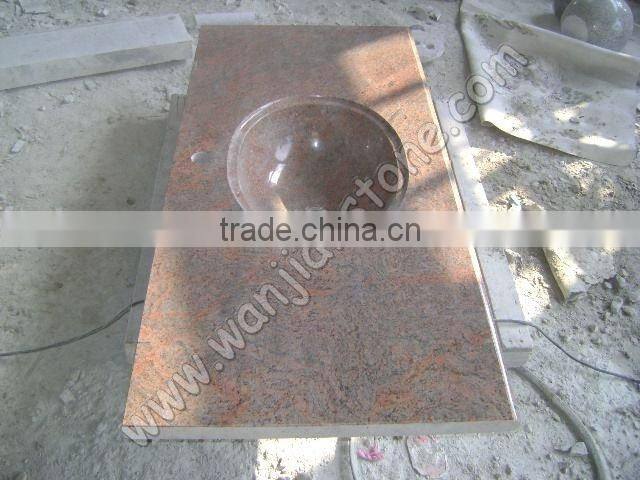 Granite veneer countertop