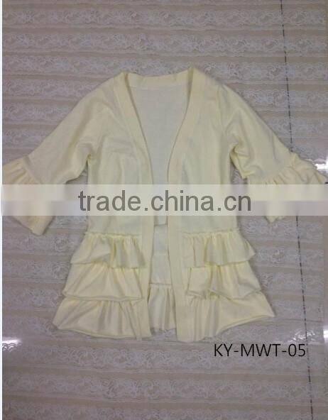 2015 latest long sleeves jacket stripe ruffle jackets baby clothes