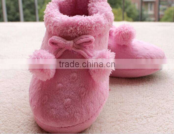 popular cute cheap indoor winter boots with pom poms