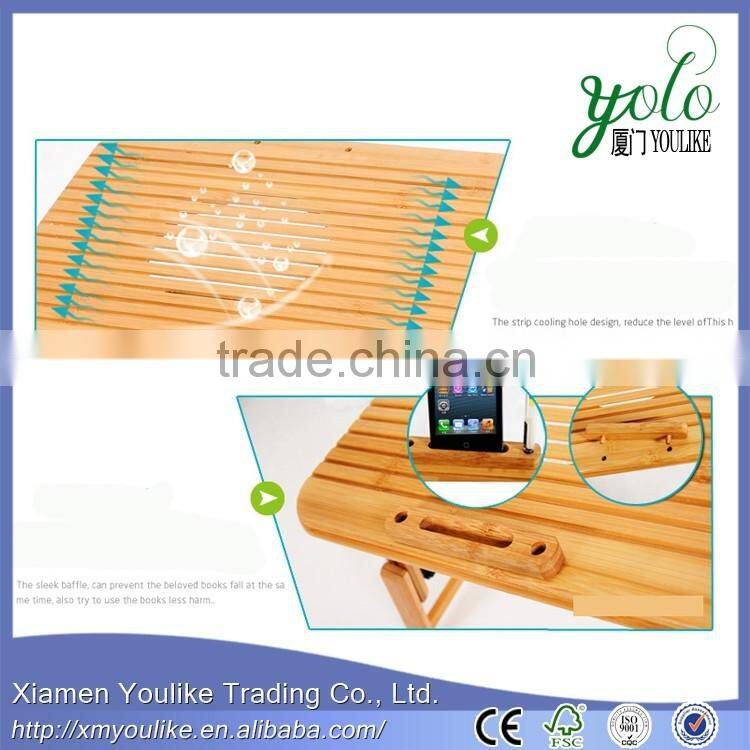 Heat dissipation design home Bamboo folding desk bamboo PC/computer desk