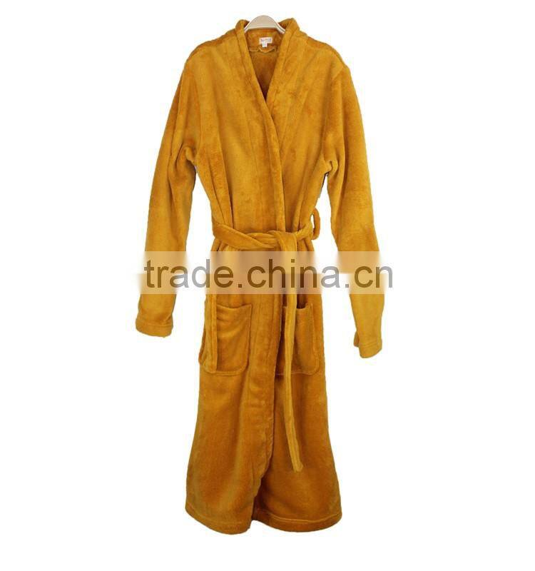 Super soft cheap adults Coral Fleece Bathrobe for the hotel or home
