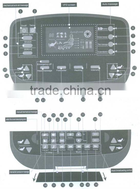 3D zero gravity massage chair with head massage