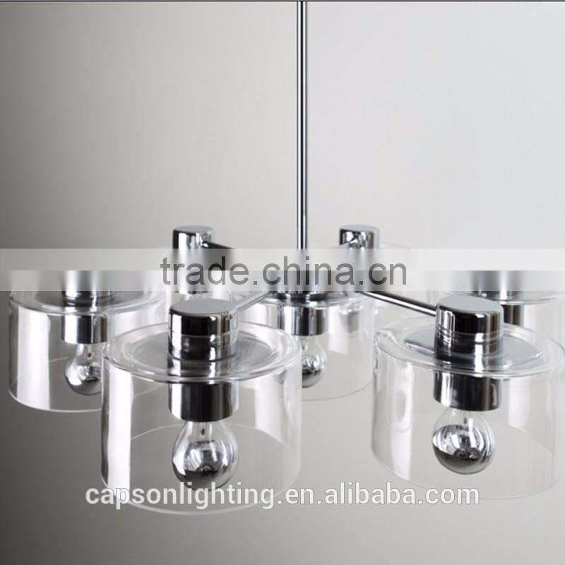 modern desingn glass shade indoor ceiling lamp with chandelier
