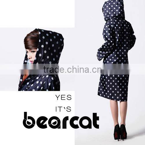 BEARCAT personality slim raincoat,dot women Poncho