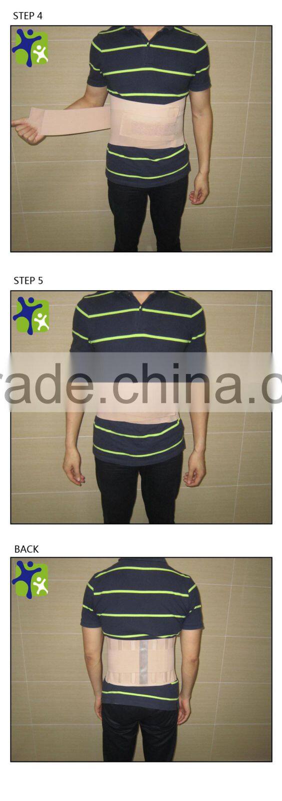back support with Aluminium belt