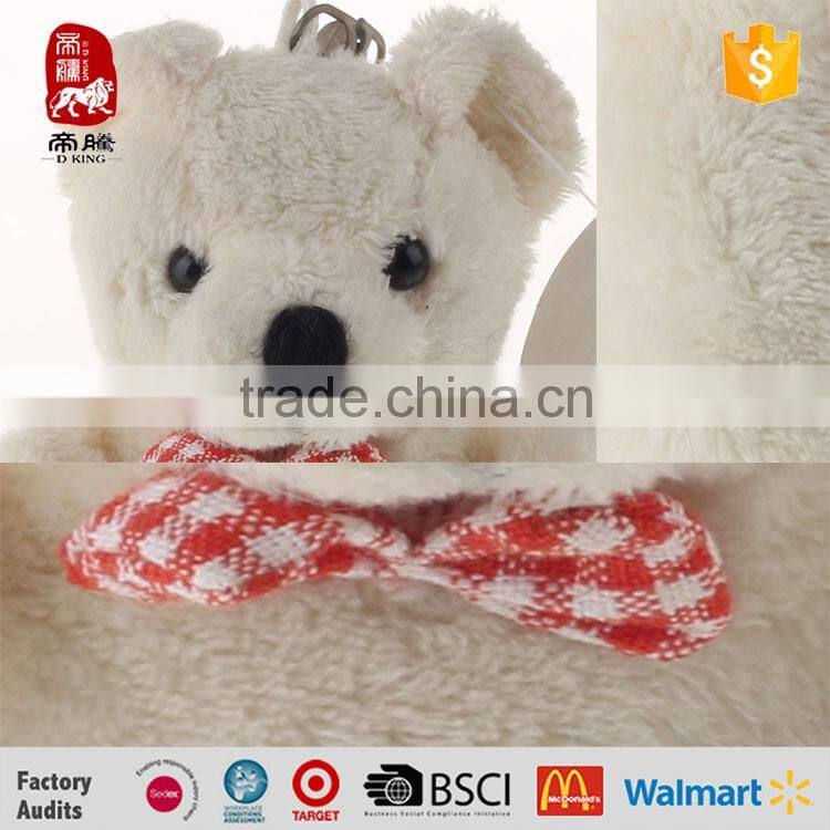 Plush teddy bear keychain wear bow tie china manufacture