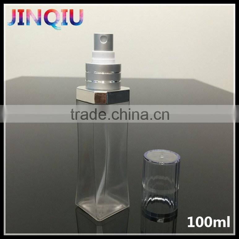 square shape empty skin toner bottle 100ml PETG plastic spray bottle toner