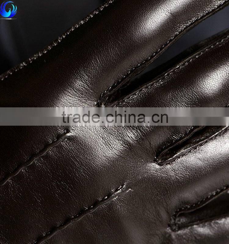 Winter men sheepskin leather gloves with high quality
