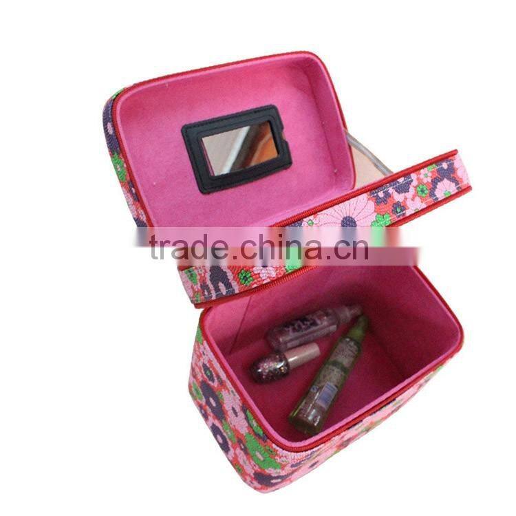 Flower-like pattern & two layer bags for cosmetics