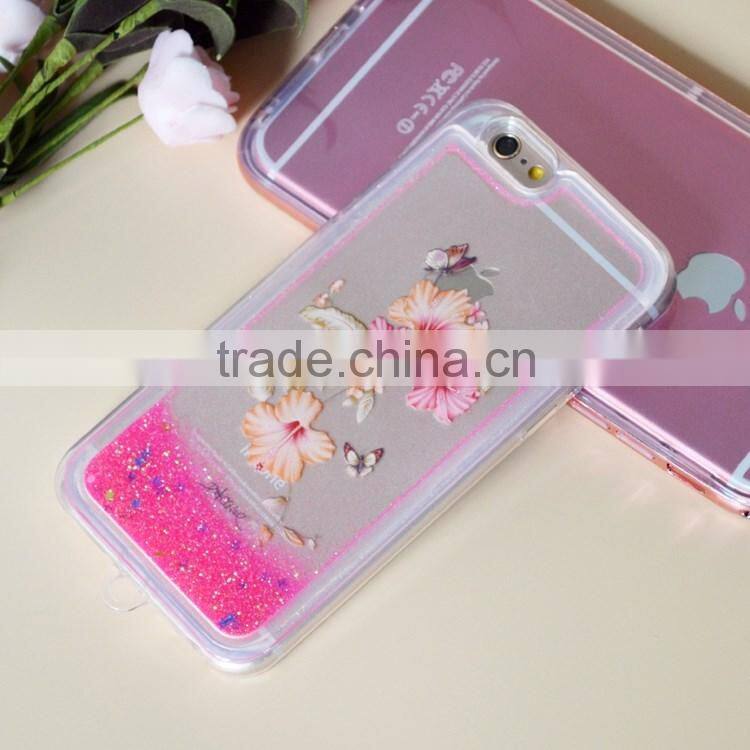 new arrival tpu liquid case for MOTO G2 with glitter star Campanula printed