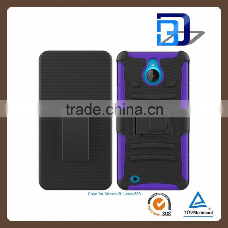 buy from china online 3 in 1 Holster Silicone + PC Hybrid Handy Kickstand Belt Clip Case for Microsoft Lumia 850 accessories