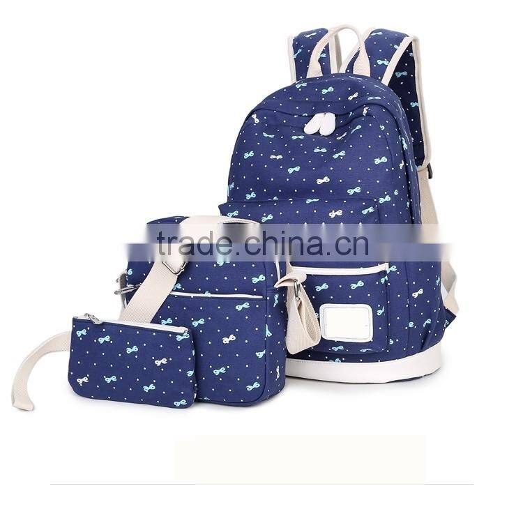 Canvas Young School Bag, 3pcs School Bag Set