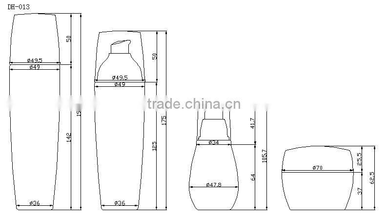 50g/30ml/130ml/150ml luxury cylinder acrylic cosmetic bottles and jars