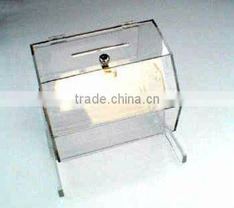 clear/black acrylic box with lock